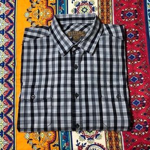 BLUE"PRONTO UOMO" LONG SLEEVE BUTTON DOWN SHIRT. GREAT FALL/WINTER COLORS. VGUC!